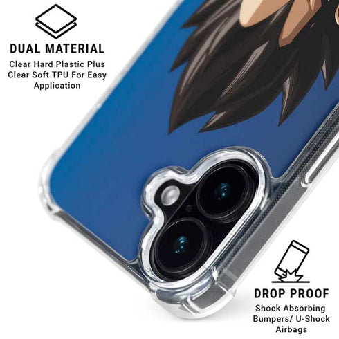 Dragon Ball Z Vegeta Portrait iPhone 16 Clear Case
